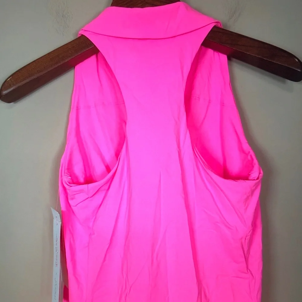 Lilly Pulitzer Neon Pink Sleeveless Collared Tank - Picture 10 of 10